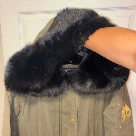 Moose Knuckles Stellar Canvas Parka in Olive - Picture 6 of 7